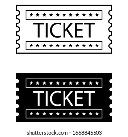 Ticket isolated vector icon set. Movie or theatre coupon illustration sign collection.