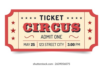 Сircus ticket isolated. Vector illustration	