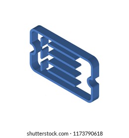 Ticket isometric left top view 3D icon