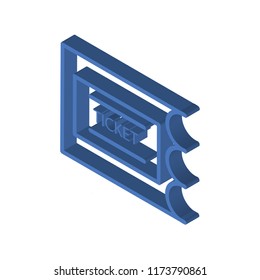 Ticket isometric left top view 3D icon