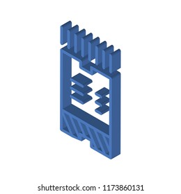 Ticket isometric left top view 3D icon
