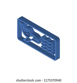 Ticket isometric left top view 3D icon