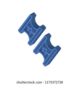 Ticket isometric left top view 3D icon
