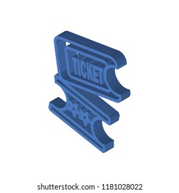 Ticket isometric left top view 3D icon