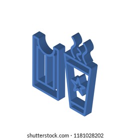 Ticket isometric left top view 3D icon