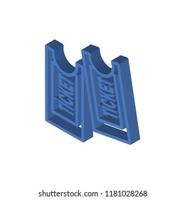 Ticket isometric left top view 3D icon