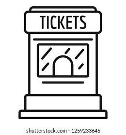Ticket kiosk icon. Outline ticket kiosk vector icon for web design isolated on white background