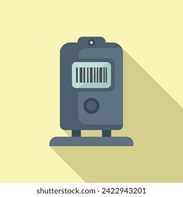 Ticket label app icon flat vector. Quick sign response. Scan smart
