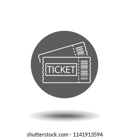 Ticket line art. Outline ticket icon. Vector illustration