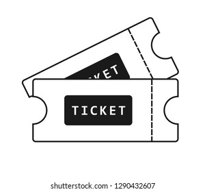 Ticket Line Art Outline Ticket Icon Stock Vector (Royalty Free ...