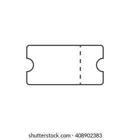 Ticket line art. Outline ticket icon. Black and white ticket icon isolated on white background