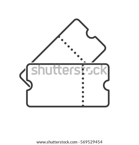 Ticket line art. Outline ticket icon. Vector