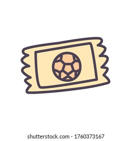 línea de entradas y estilo de relleno diseño de iconos, competencia de aficiones al fútbol de fútbol de fútbol de fútbol de fútbol de fútbol de fútbol y tema del juego Ilustración del vector