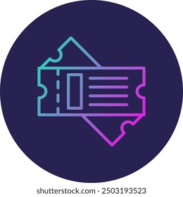 Ticket Line Gradient Icon Design
