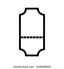 Ticket line icon isolated on white background. Black flat thin icon on modern outline style. Linear symbol and editable stroke. Simple and pixel perfect stroke vector illustration.