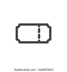 Ticket Line Symbol. lineares Stilzeichen für mobiles Konzept und Webdesign. Kartenumriss-Vektorsymbol. Symbol, Logo-Abbildung. Vektorgrafik