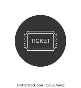 Ticket line Icon. Pass, Permission or Admission Symbol, Vector Illustration & Logo Template. Presented in Glyph Style for Design & Websites, Presentation or Mobile Apps