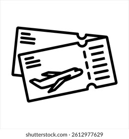 Ticket Line Icon Vector Illustration