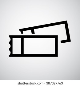 Ticket, line icon. Vector illustration.