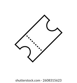 Ticket line icon vector on white background