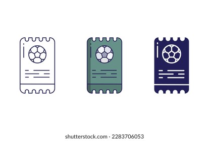 Ticket line and solid vector icons