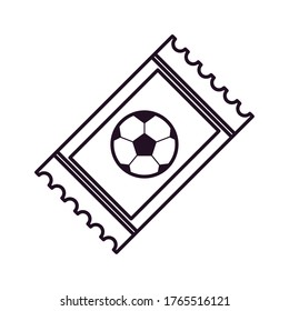 ticket line style icon design, Soccer football sport hobby competition and game theme Vector illustration