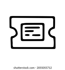 ticket line vector doodle simple icon design