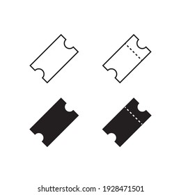 Ticket line vector icon on white background