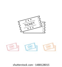 Ticket line vector iconset . illustration isolated for graphic and web design