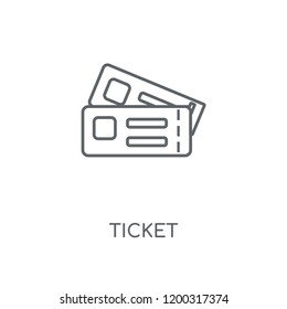 Ticket linear icon. Ticket concept stroke symbol design. Thin graphic elements vector illustration, outline pattern on a white background, eps 10.