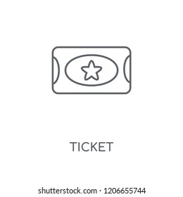 Ticket linear icon. Ticket concept stroke symbol design. Thin graphic elements vector illustration, outline pattern on a white background, eps 10.