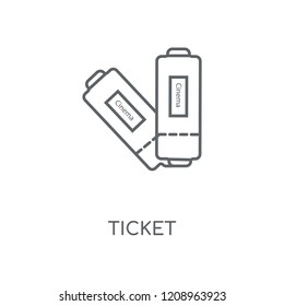 Ticket linear icon. Ticket concept stroke symbol design. Thin graphic elements vector illustration, outline pattern on a white background, eps 10.