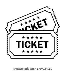 Ticket linear vector icon isolated on white background