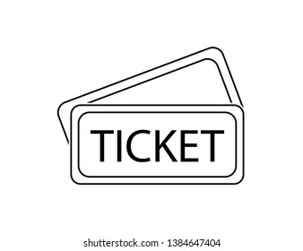 Ticket in lines design isolated on white background. Ticket for web design. Eps10