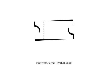 logo de ticket, , silueta de aislados negros