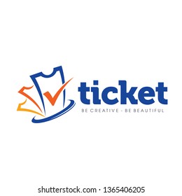 Ticket Logo Design Vector 