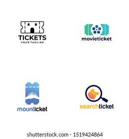Ticket Logo Design Vector Template