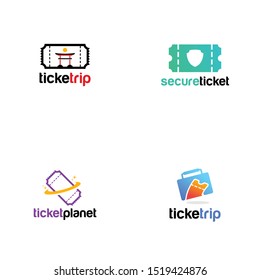 Ticket Logo Design Vector Template