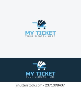 Ticket logo design Vector logo template for shop, store, restaurant, delivery and ticket logo design