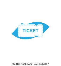 Modelo de design plano de vetor de ícone de logotipo de tíquete
