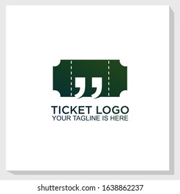 ticket logo template design vector