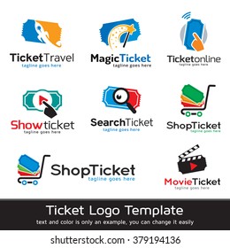 Ticket Logo Template Design Vector