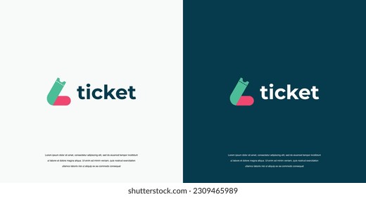 Ticket logo vector design. Ticket icon Letter L