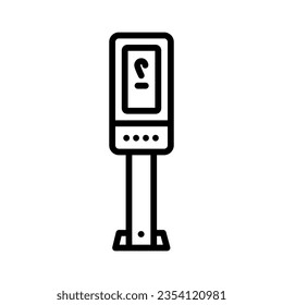 Ticket machine in black line icon. Self service machine. Pictogram for web page, mobile app, promo.