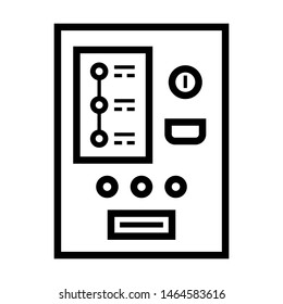 Ticket machine icon. Stroke outline style. Vector. Isolate on white background.