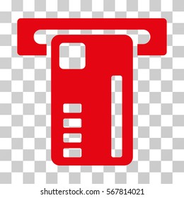 Ticket Machine icon. Vector illustration style is flat iconic symbol, red color, transparent background. Designed for web and software interfaces.