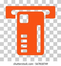 Ticket Machine icon. Vector illustration style is flat iconic symbol, orange color, transparent background. Designed for web and software interfaces.