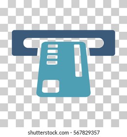Ticket Machine icon. Vector illustration style is flat iconic bicolor symbol, cyan and blue colors, transparent background. Designed for web and software interfaces.