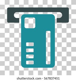 Ticket Machine icon. Vector illustration style is flat iconic bicolor symbol, soft blue colors, transparent background. Designed for web and software interfaces.