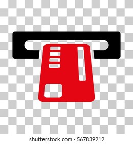 Ticket Machine icon. Vector illustration style is flat iconic bicolor symbol, intensive red and black colors, transparent background. Designed for web and software interfaces.